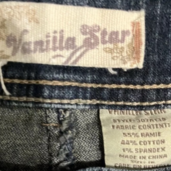 Leopard Pocket Women's Juniors Vanilla Star Jeans Denim Size 5 Distressed - Picture 12 of 13